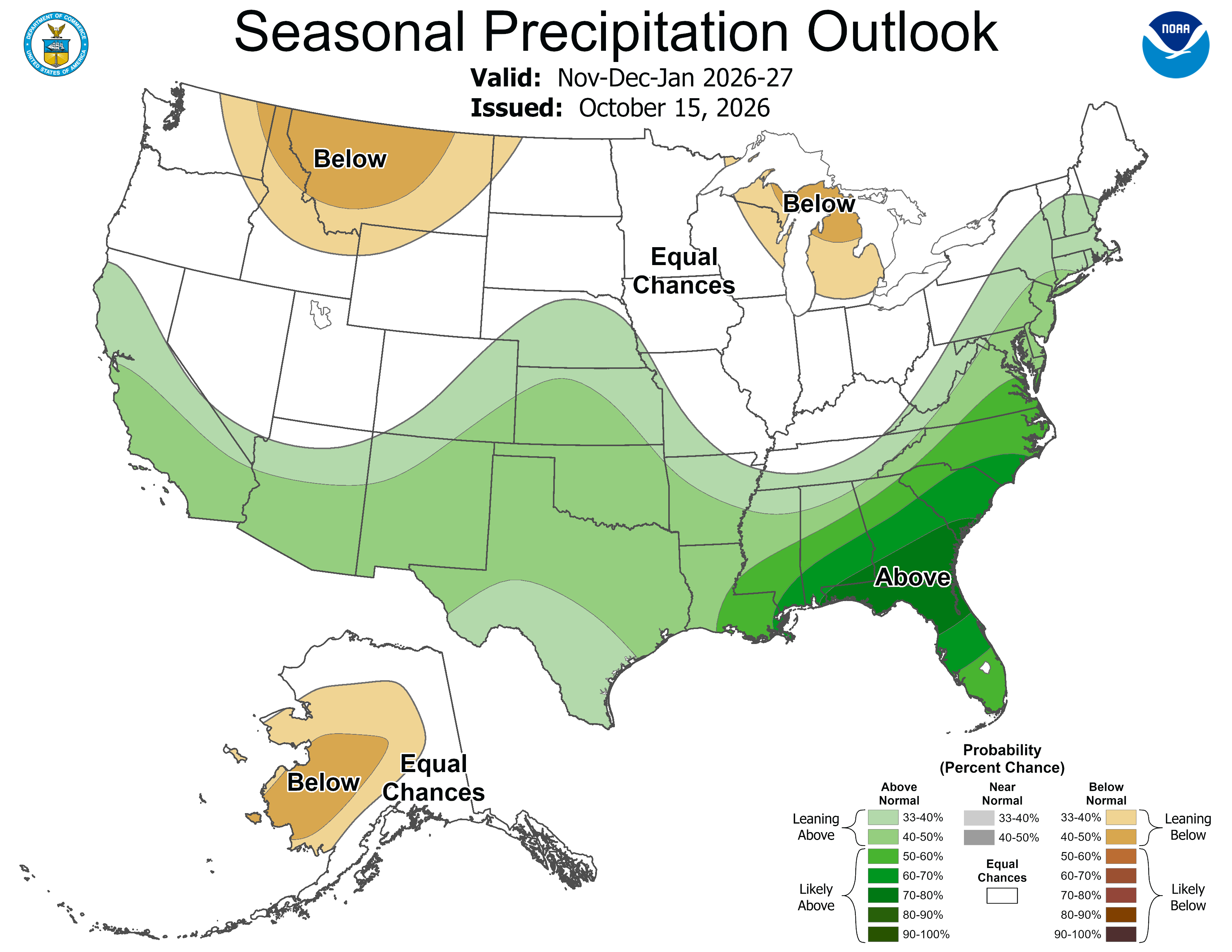 Official NOAA Climate Prediction Center seasonal precipitation outlook